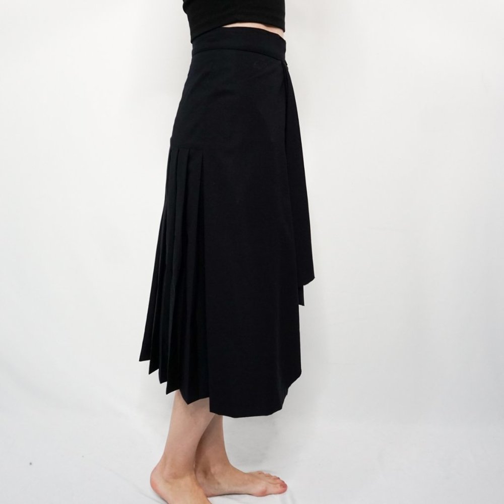TOTOKAELO Shuri Wool Blend Pleated Wrap Skirt NWT - Picture 3 of 8